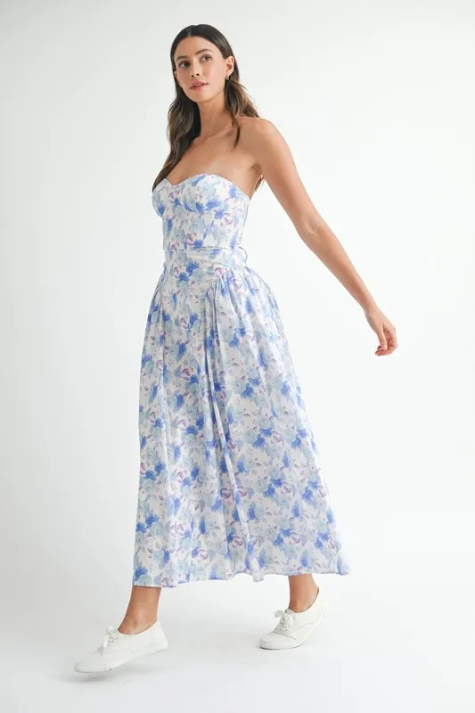 MABLE Sweetheart Neckline Floral Printed Midi Dress - Image 3