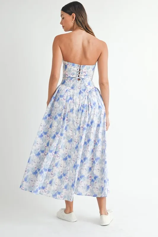 MABLE Sweetheart Neckline Floral Printed Midi Dress - Image 7