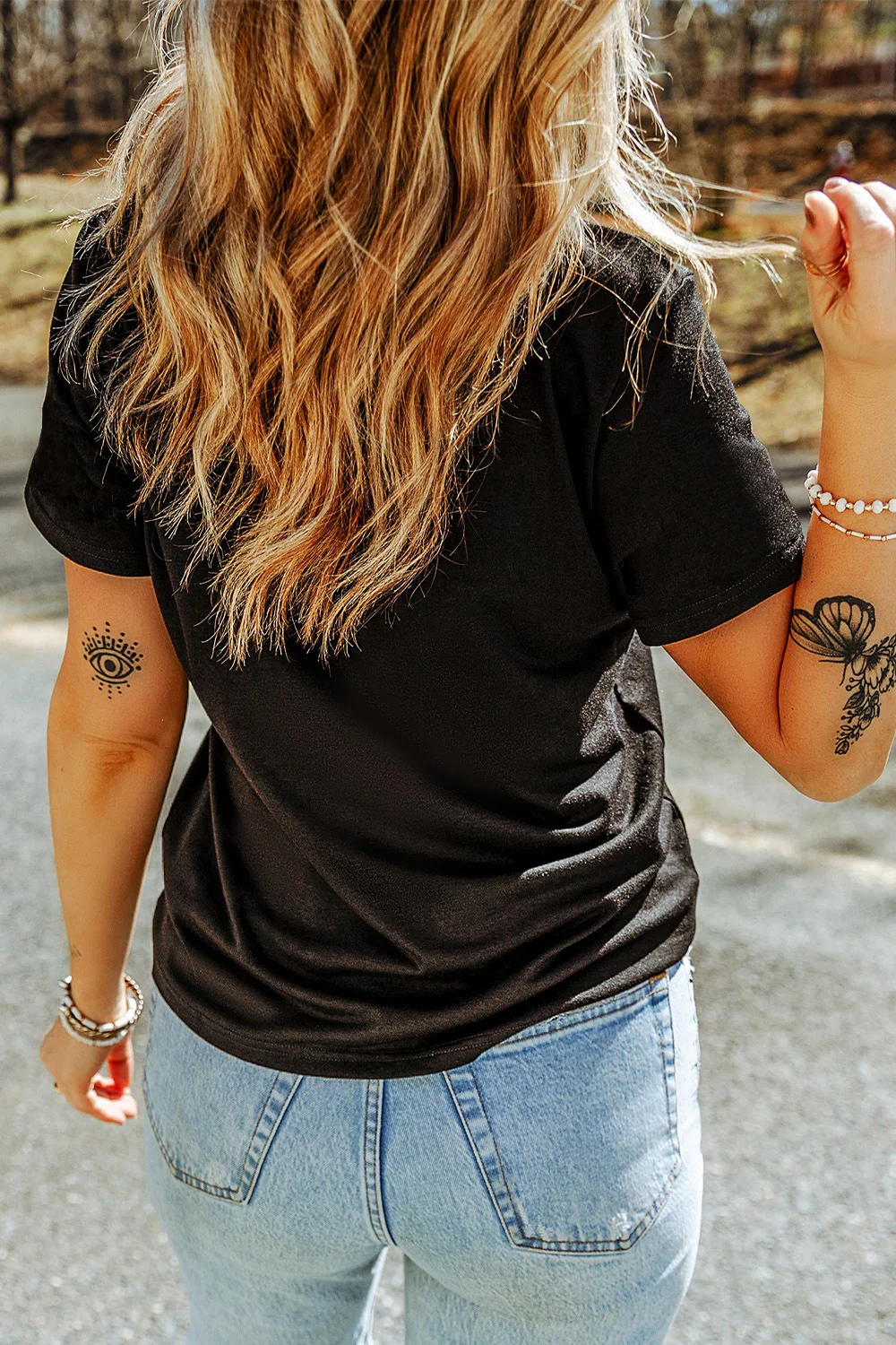MAMA Rhinestone Letter Round Neck T-Shirt - Image 4