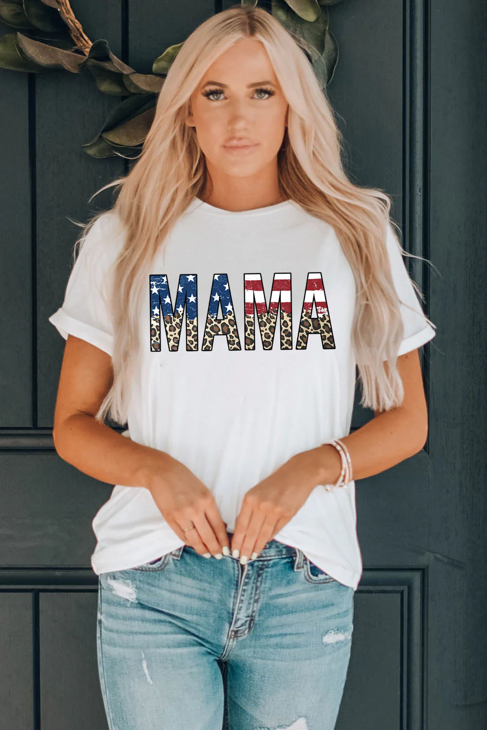 MAMA Round Neck Short Sleeve T-Shirt - Image 2