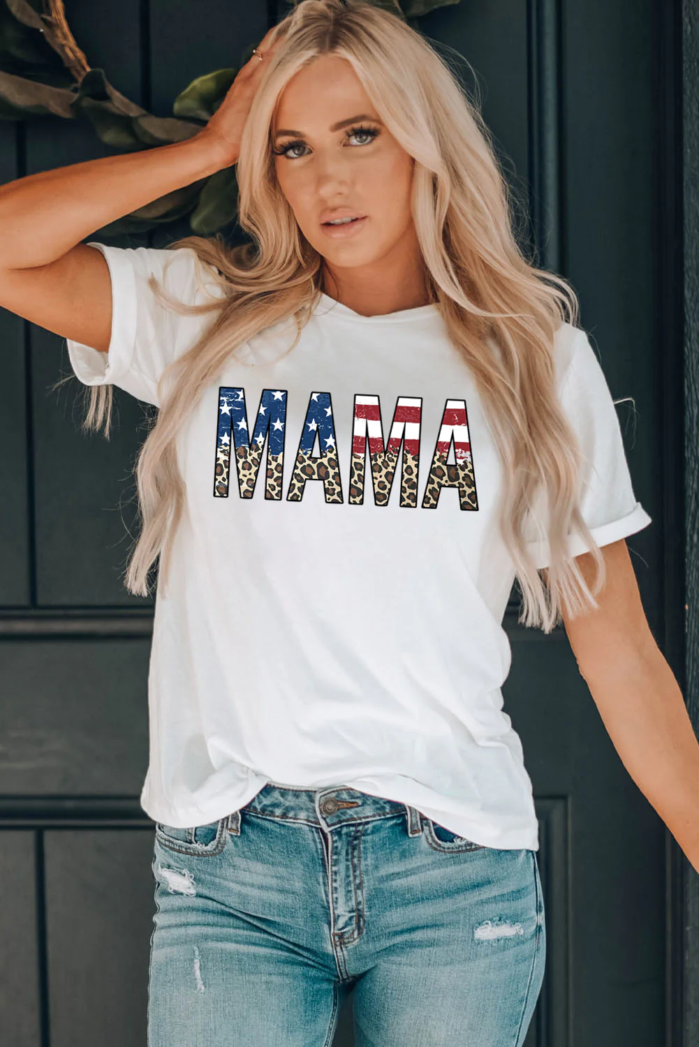 MAMA Round Neck Short Sleeve T-Shirt - Image 3