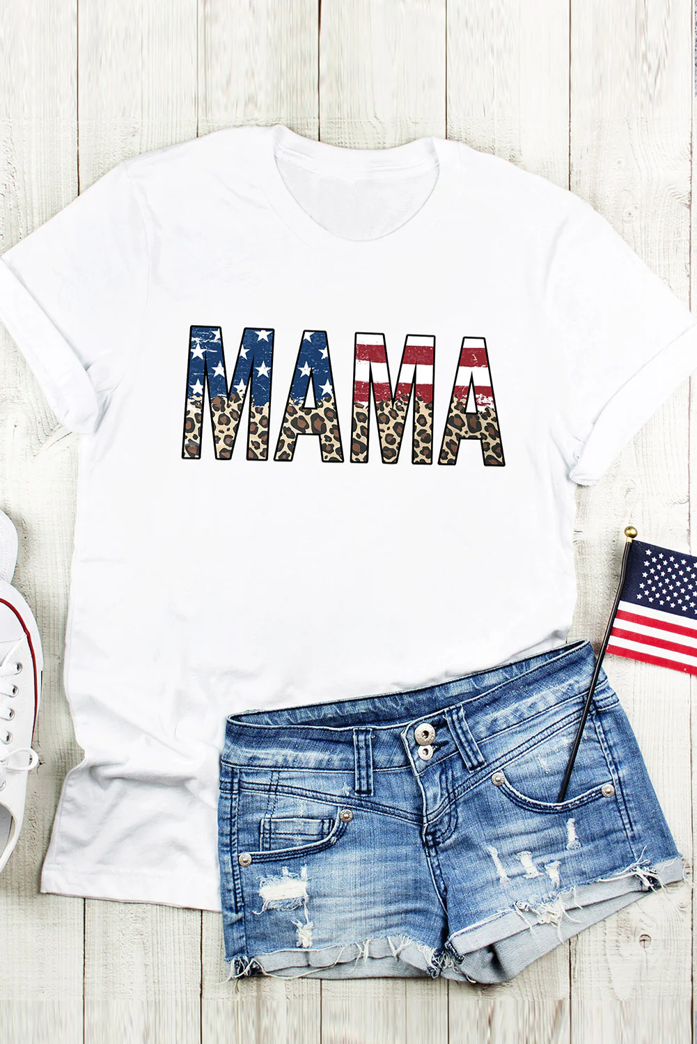 MAMA Round Neck Short Sleeve T-Shirt - Image 5