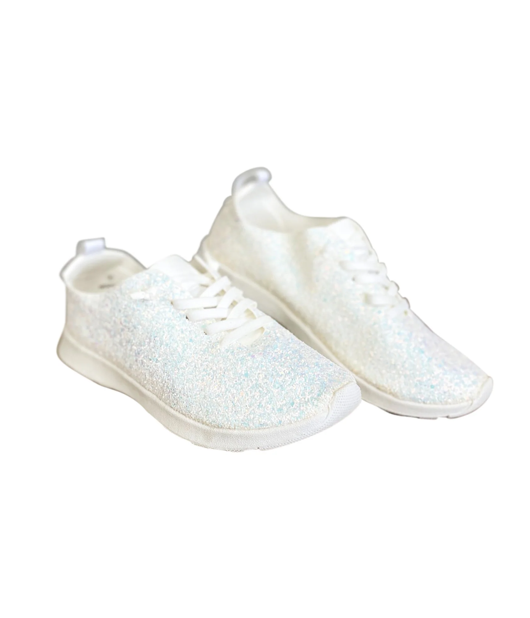 Mayo Glitter Sneakers in White - Image 3