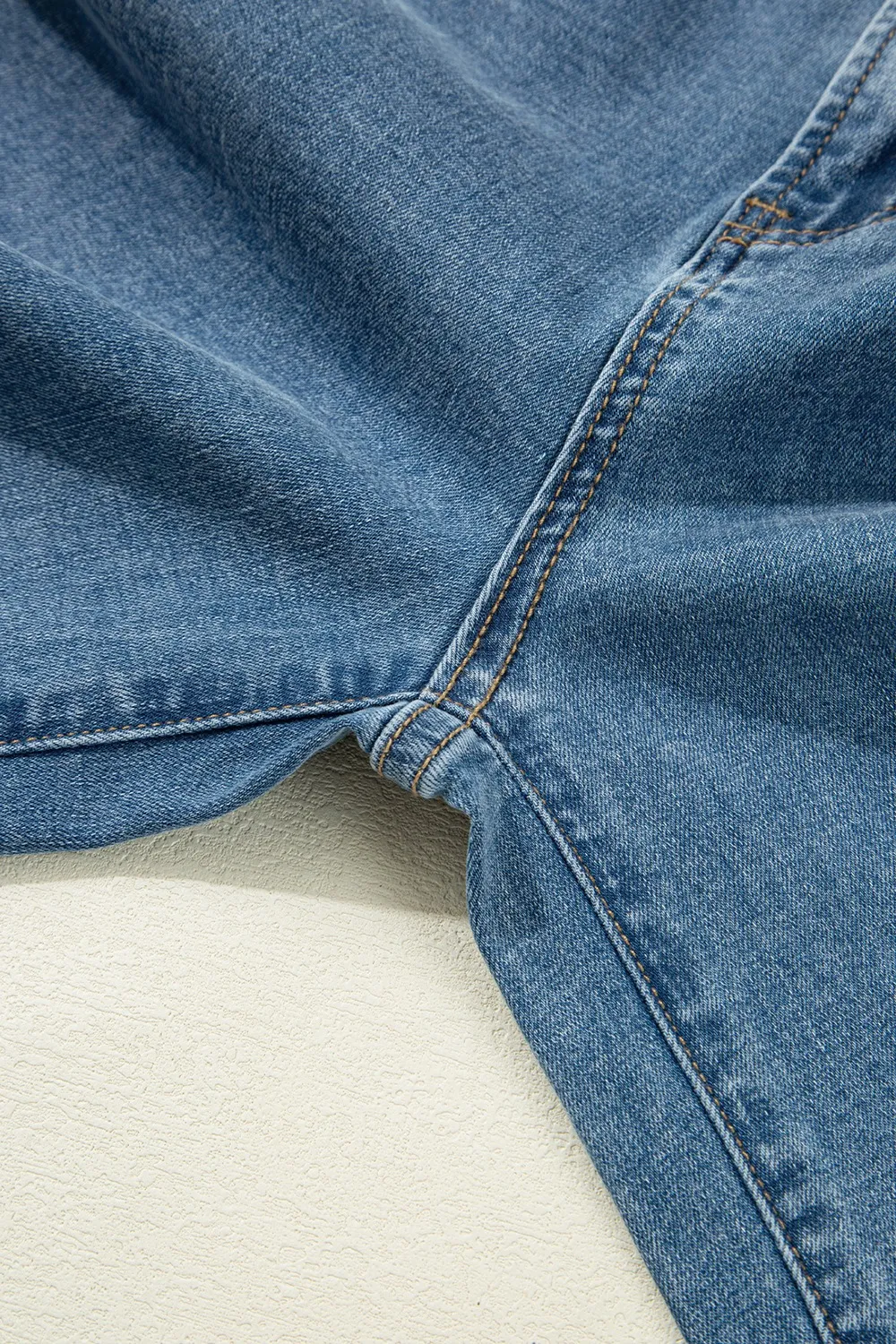 Medium Wash Super Wide Leg Denim Pants - Image 13