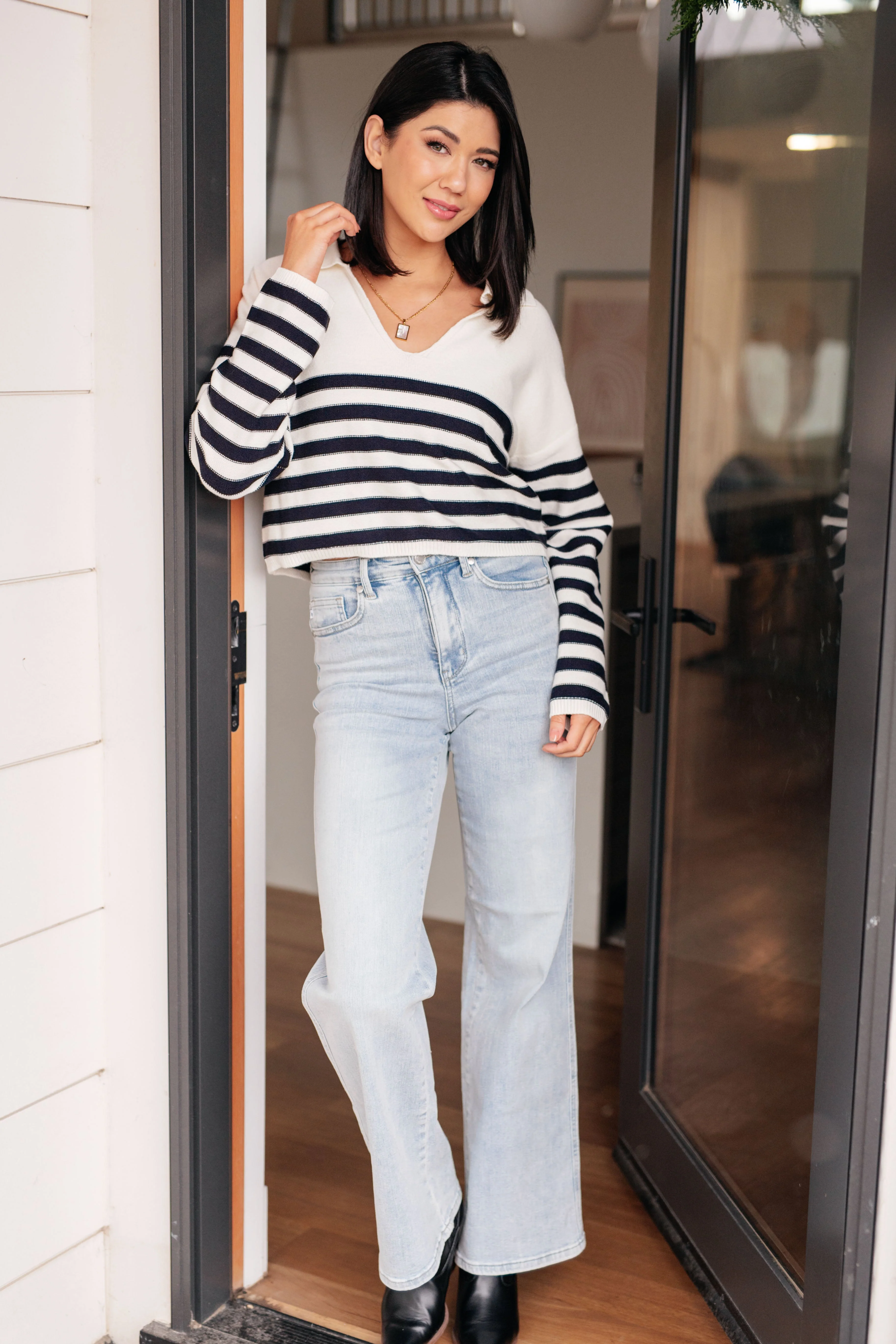 Memorable Moments Striped Sweater in White - Image 4