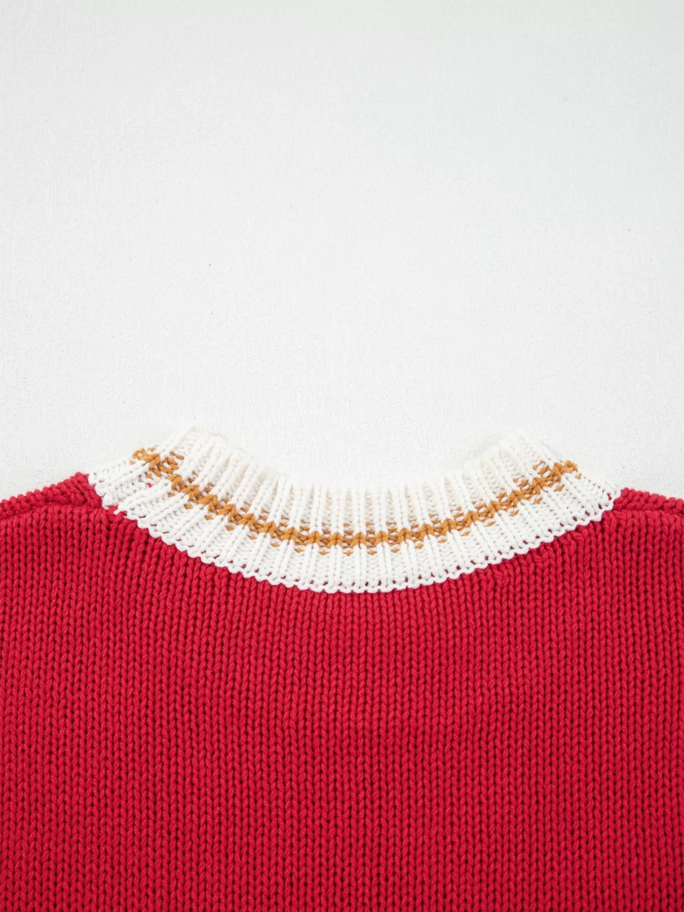 MERRY Contrast Edge Drop Shoulder Christmas Sweater - Image 9