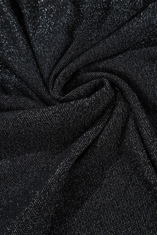 Metallic Satin Bow Open Back V-Neck Top - Image 9
