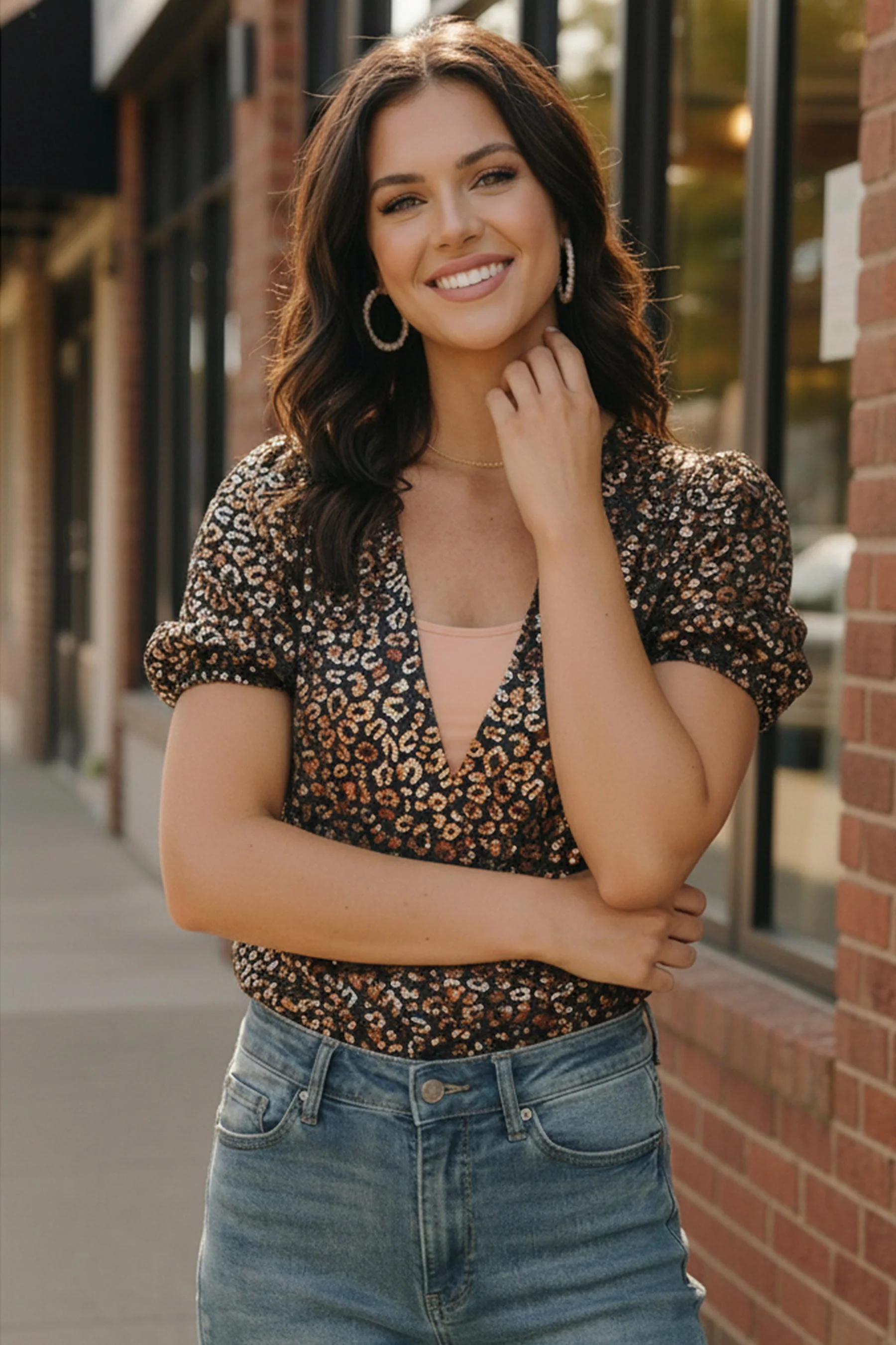 Midnight Leopard Shimmer Bodysuit - Image 3