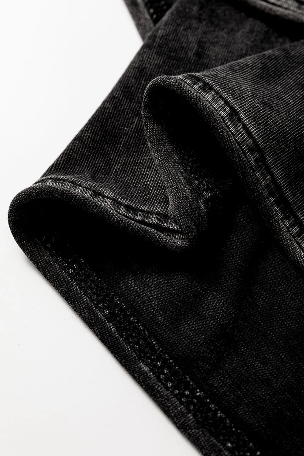 Mineral Wash French Terry High Waist Casual Shorts - Image 10