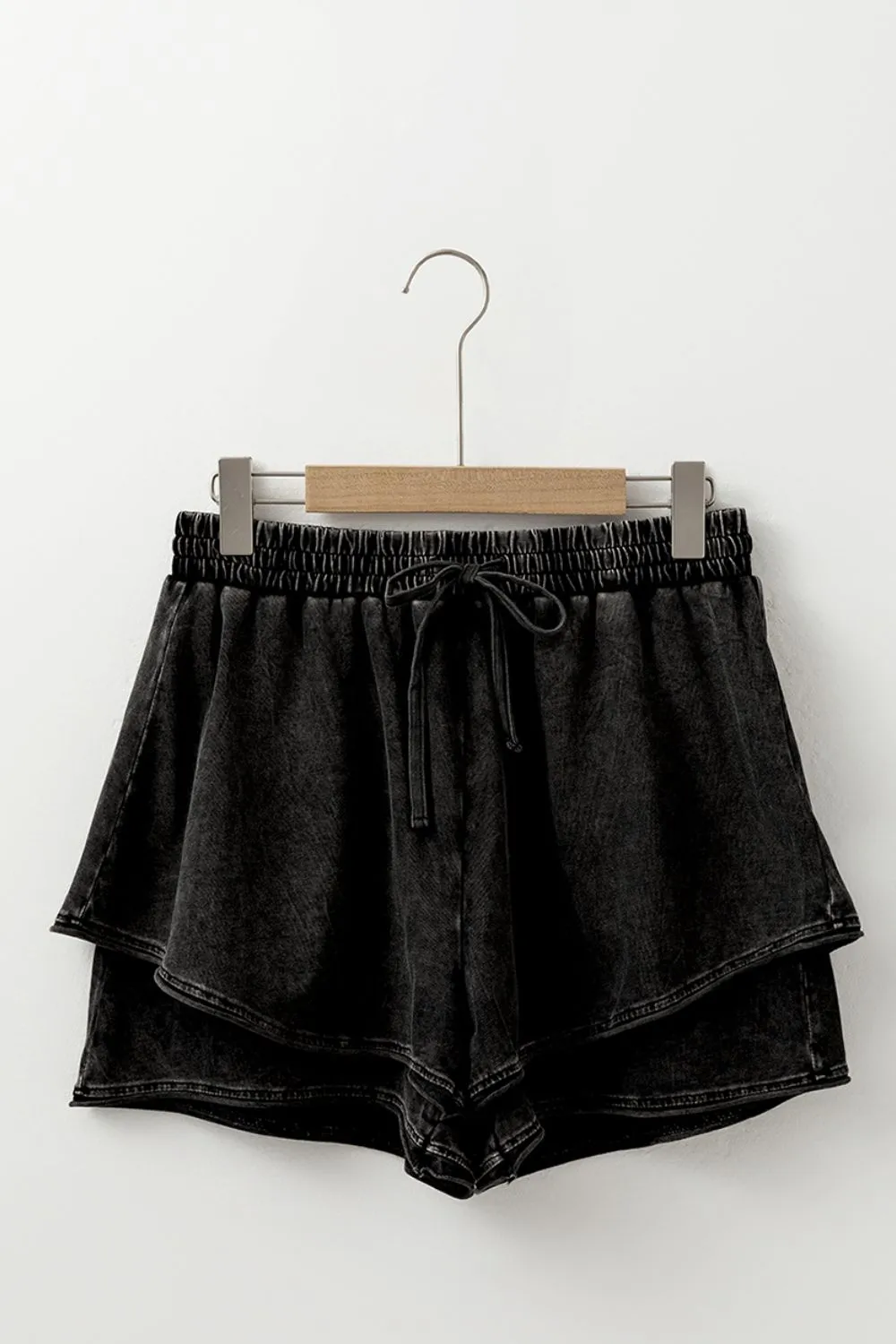 Mineral Wash French Terry High Waist Casual Shorts - Image 5