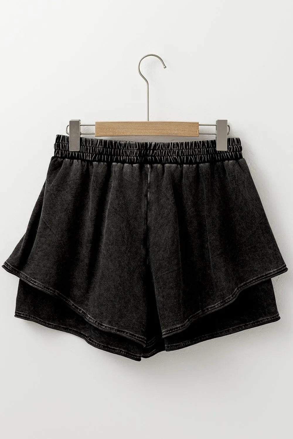 Mineral Wash French Terry High Waist Casual Shorts - Image 6