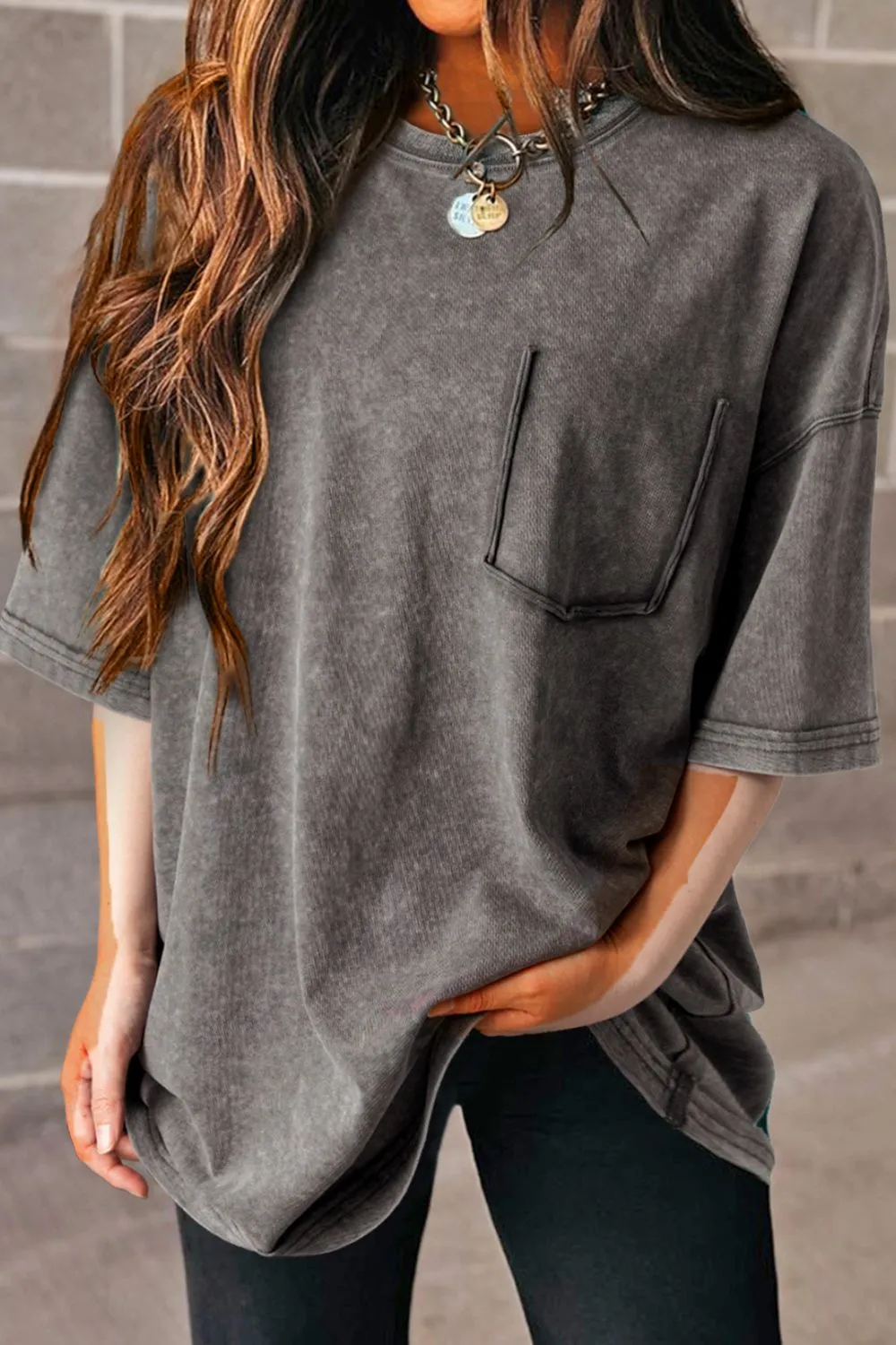 Mineral Wash Half Sleeve Vintage T Shirt - Image 2