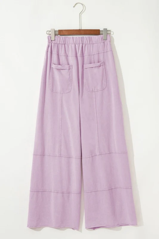 Mineral Wash Reverse Seam Drawstring Elastic Waist - Image 16