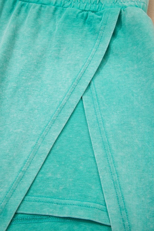 Mineral Wash Tank Top and Lined Split Skirt Set - Image 21
