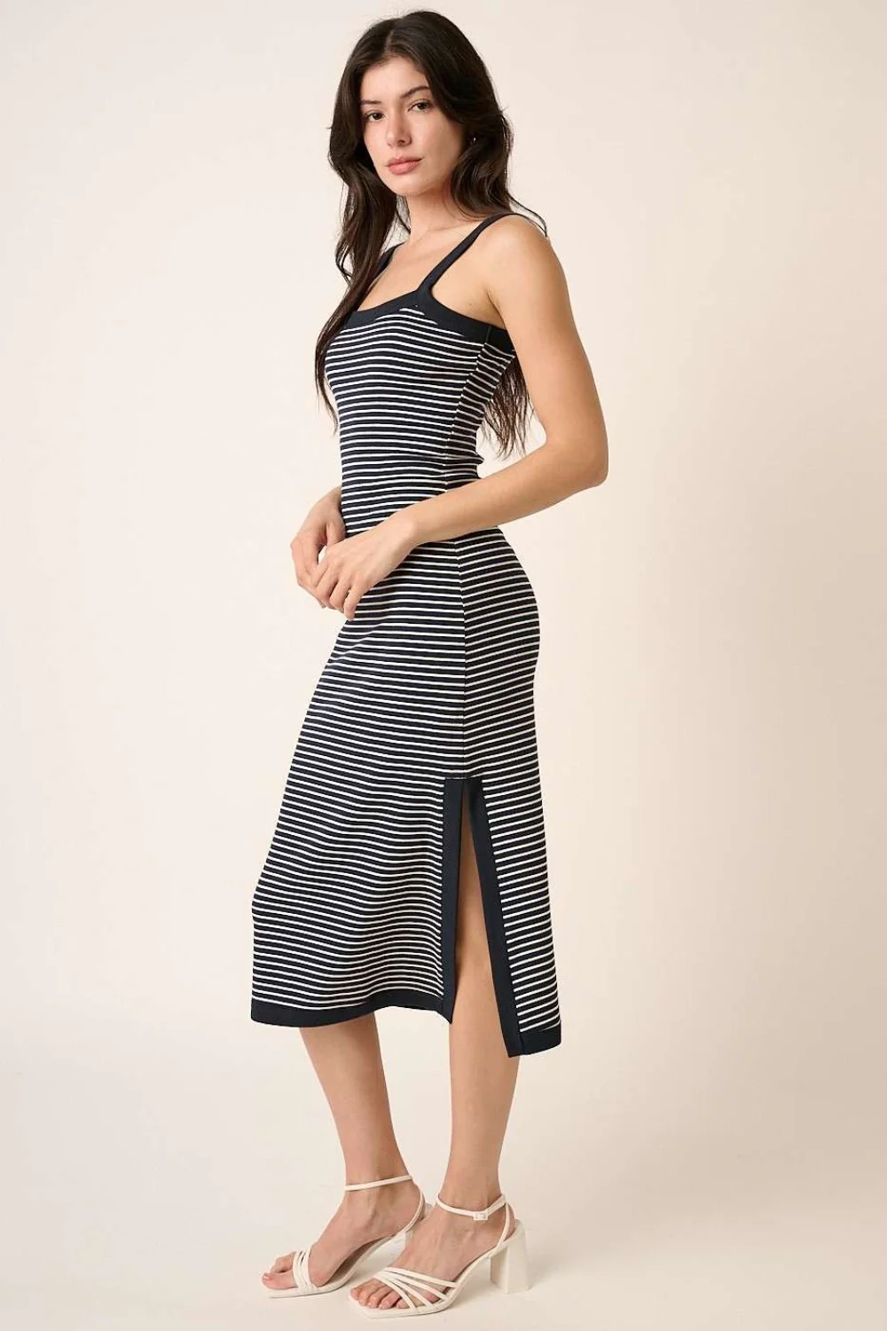Mittoshop Contrast Striped Midi Cami Dress - Image 3