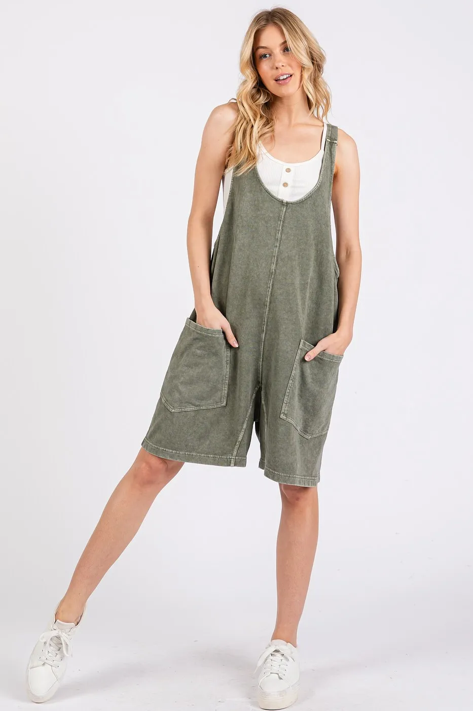 Mittoshop Low Scoop Neck Tank Washed French Terry Romper - Image 6
