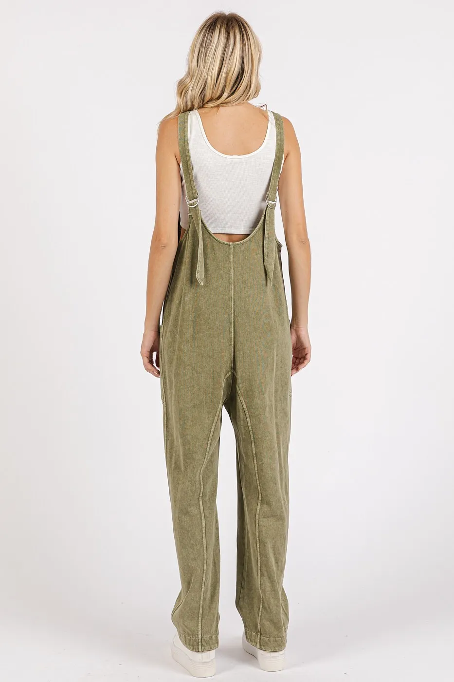 Mittoshop Mineral Wash Relaxed Fit Sleeveless Harem Jumpsuit - Image 4