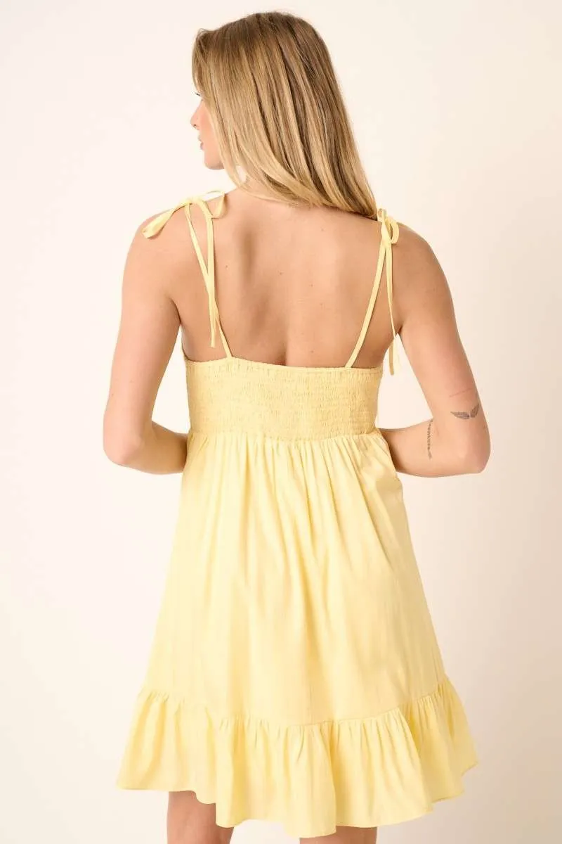 Mittoshop Ruched Detail Spaghetti Tie Mini Dress - Image 2