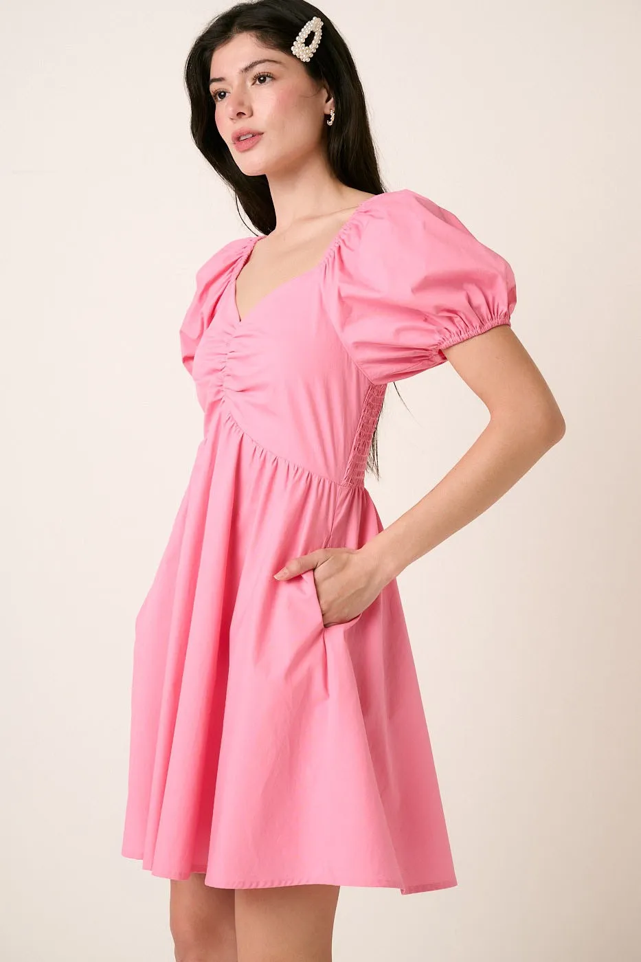 Mittoshop Sweetheart Puff Sleeve Smocked Mini Dress - Image 5