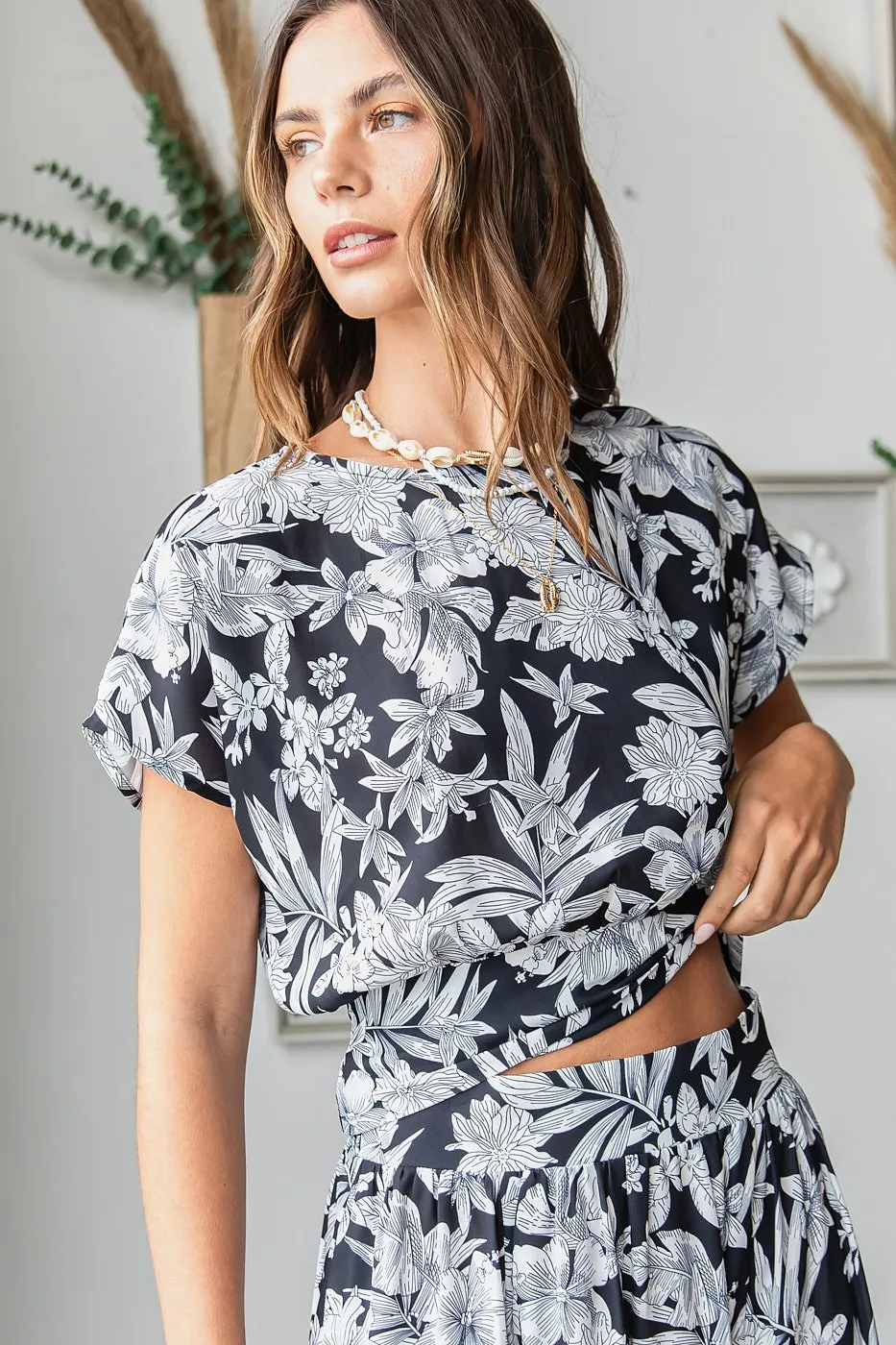Mittoshop Tropical Print Top and Skirt Set - Image 5
