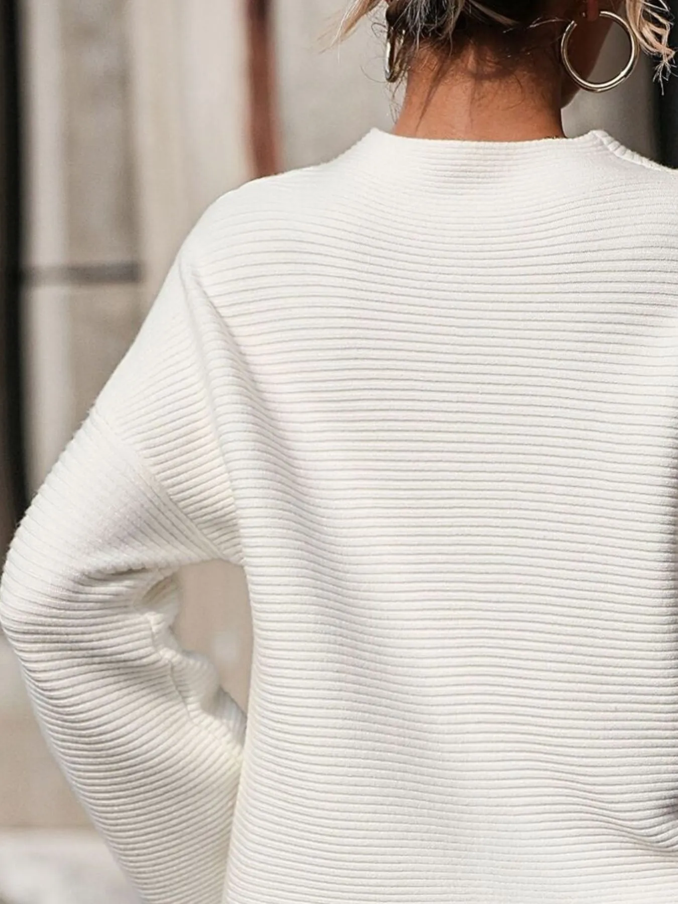 Mock Neck Drop Shoulder Knit Top - Image 12