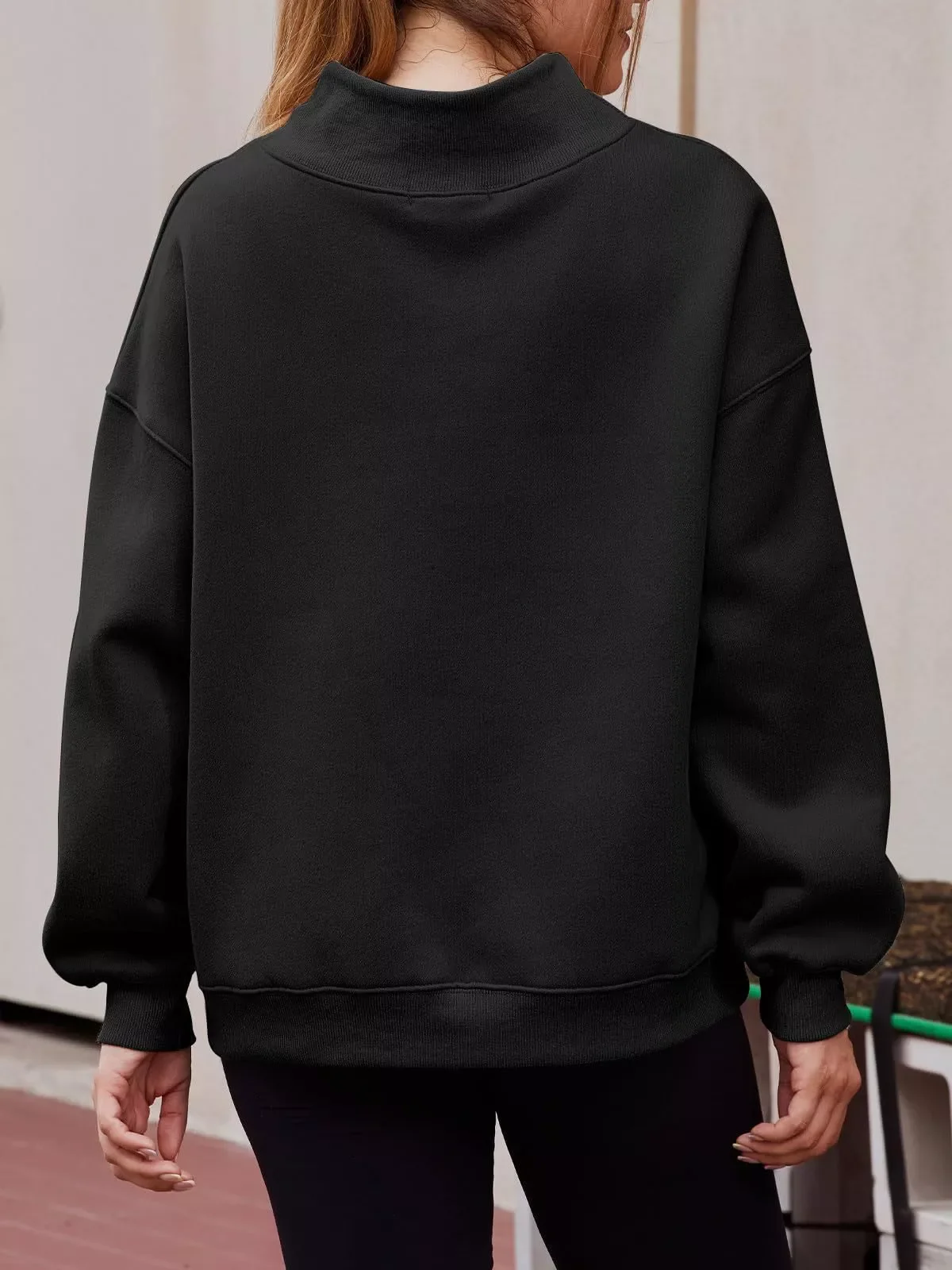 Mock Neck Dropped Shoulder Sweatshirt - Image 5
