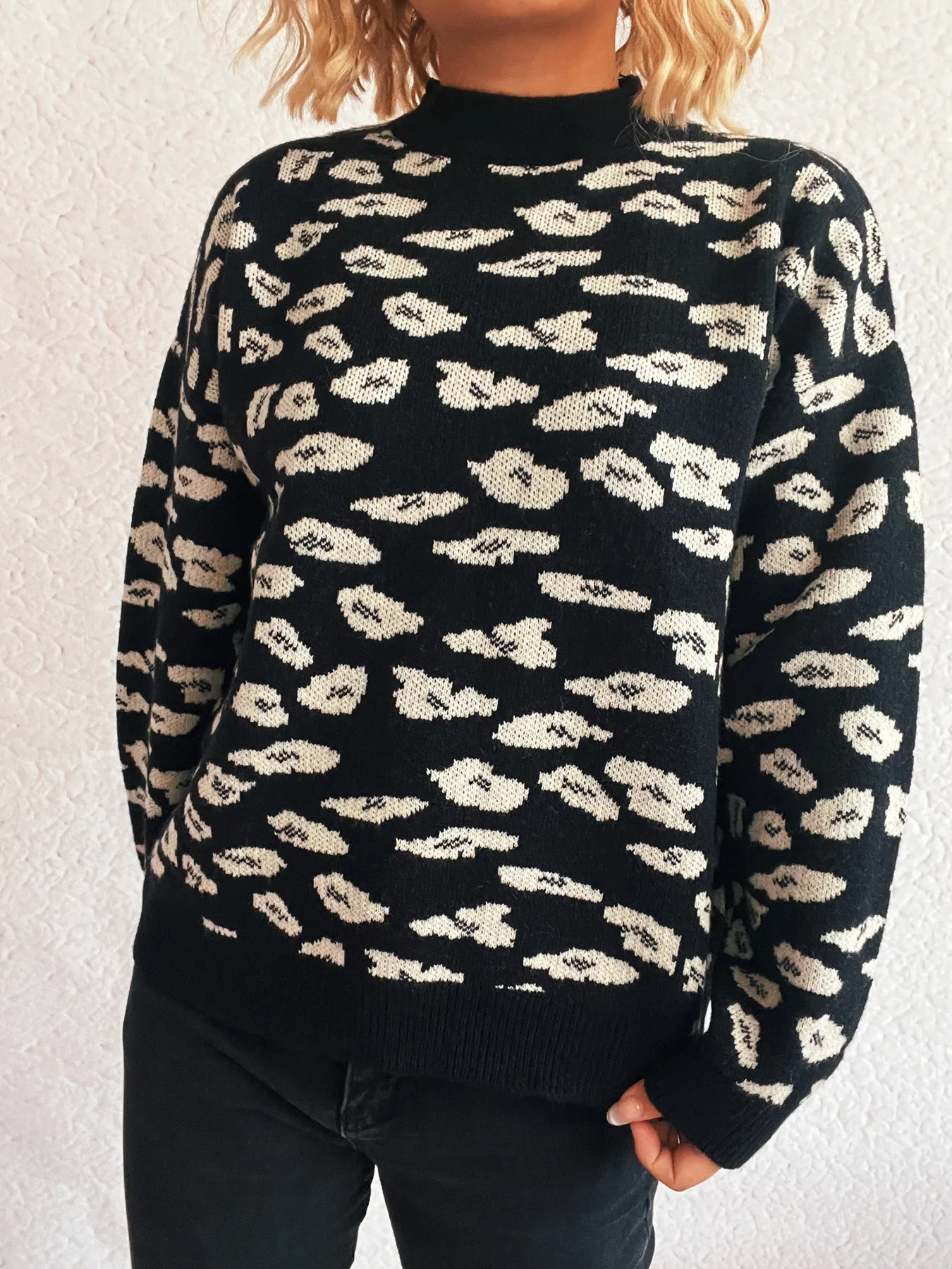 Mock Neck Long Sleeve Sweater - Image 2