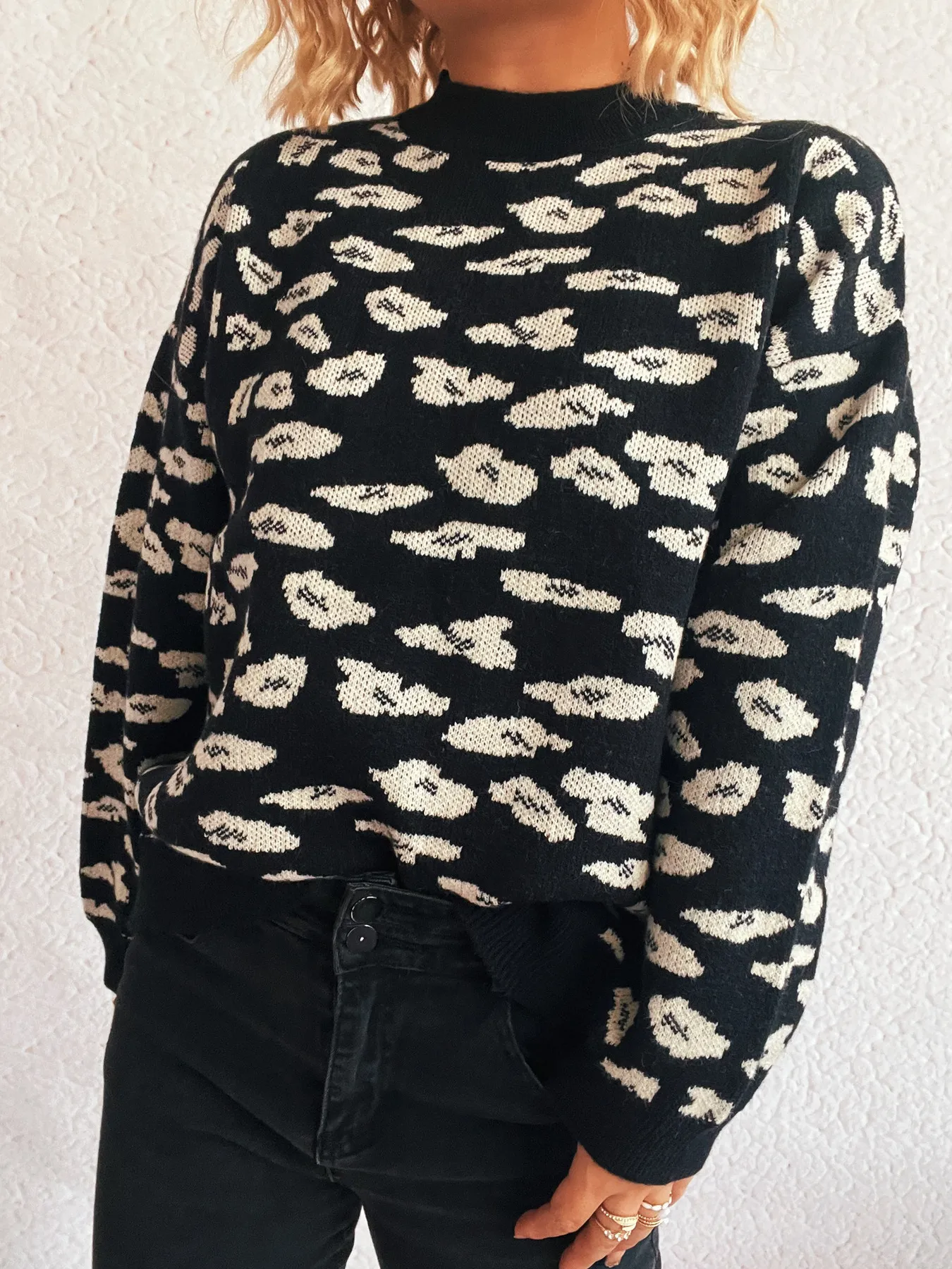 Mock Neck Long Sleeve Sweater - Image 4
