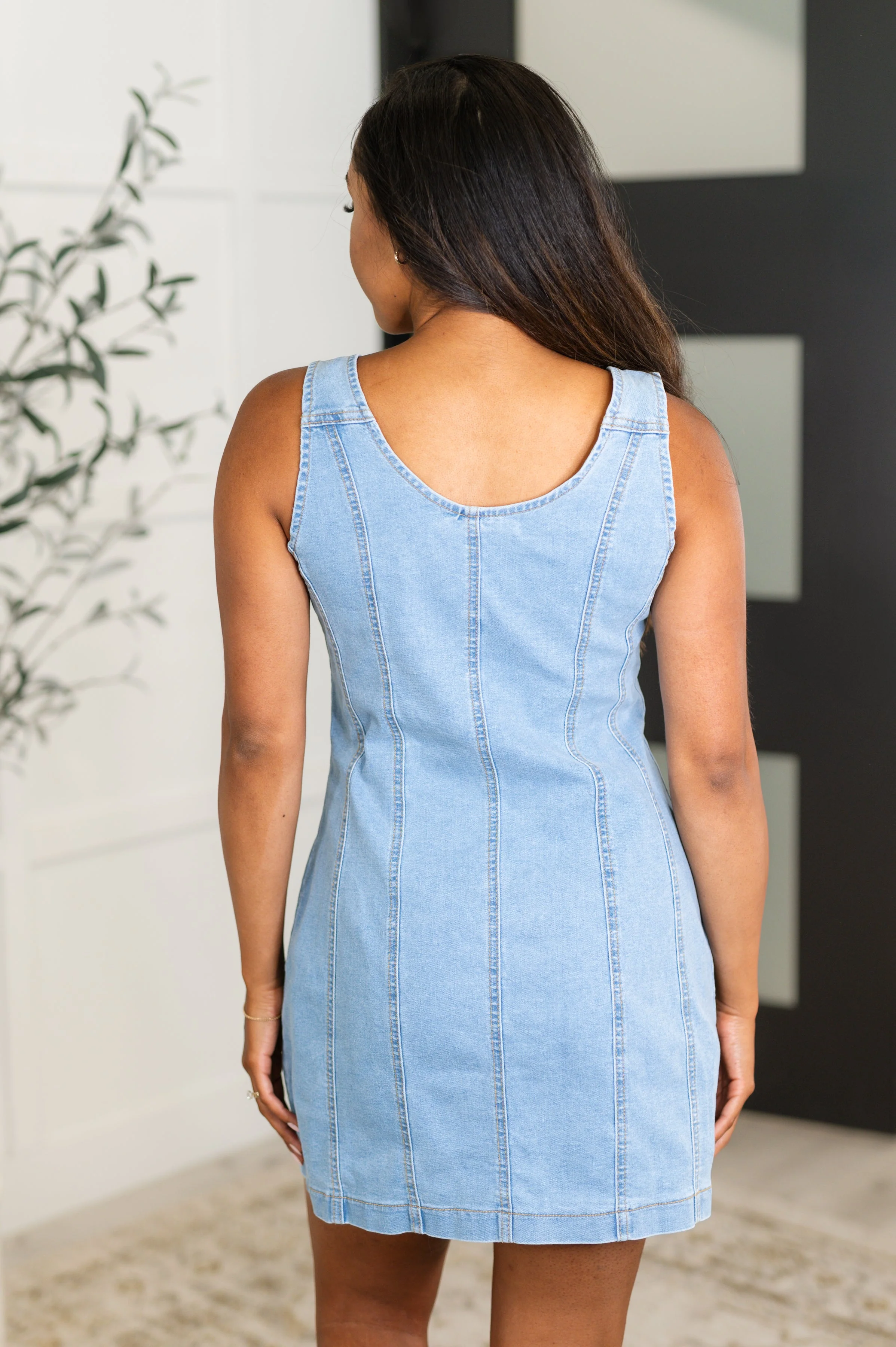 Most Surreal Button Front Denim Dress - Image 4