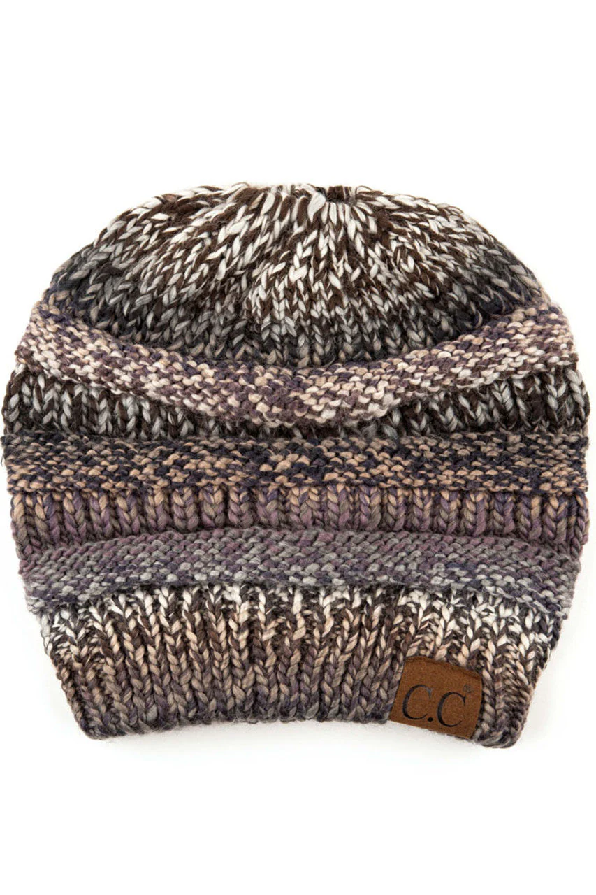 Multi Color Cable Knit Beanie