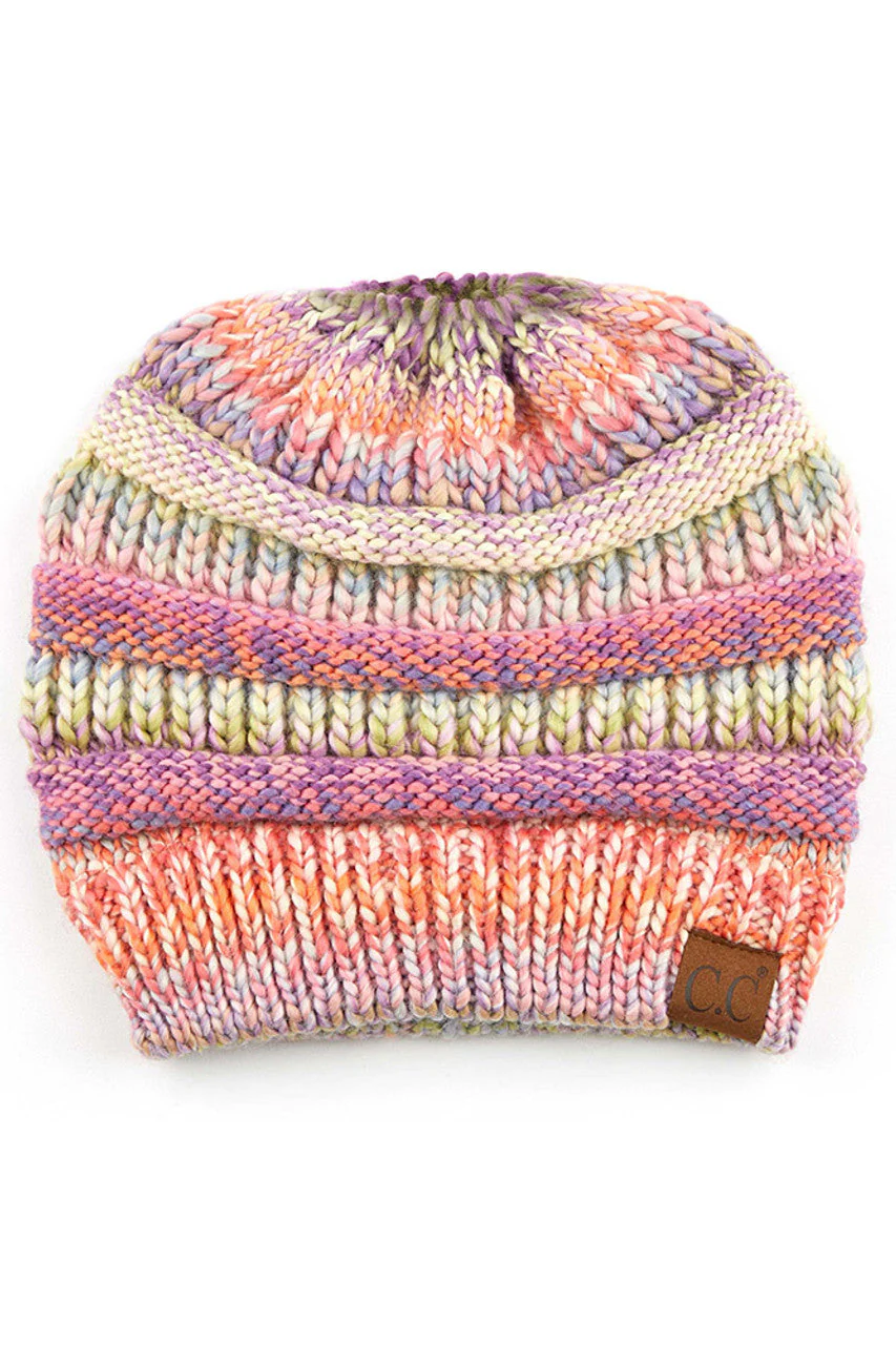 Multi Color Cable Knit Beanie - Image 5