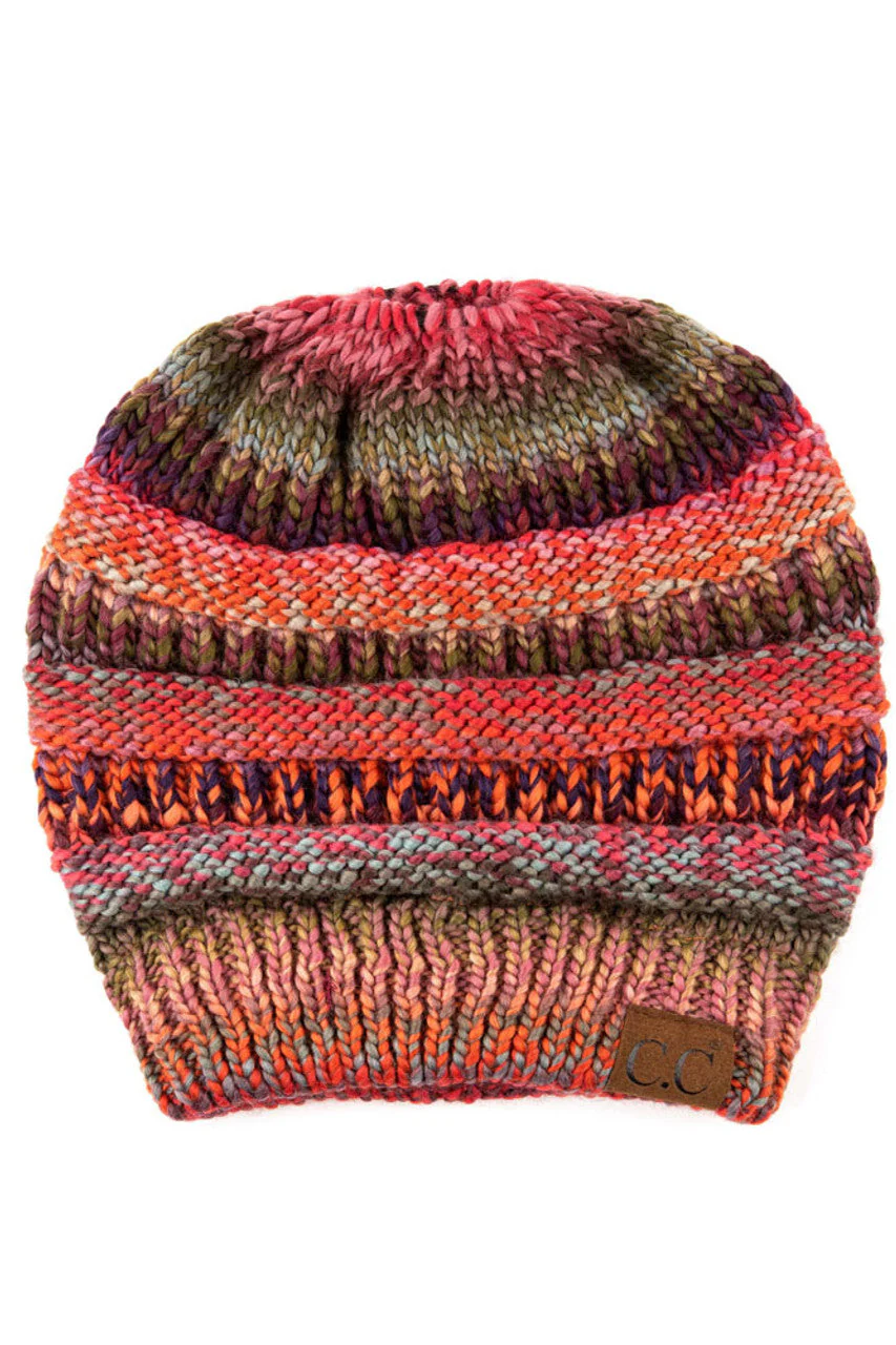 Multi Color Cable Knit Beanie - Image 6