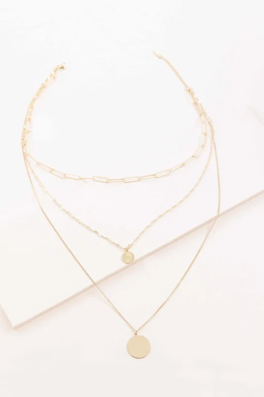 Multi Layered Coin Pendant Necklace - Image 3