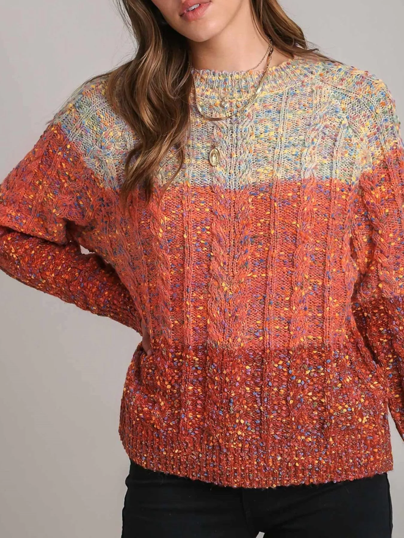 Multicolour Colorful Confetti Wool Ball Knitted Sweater - Image 3