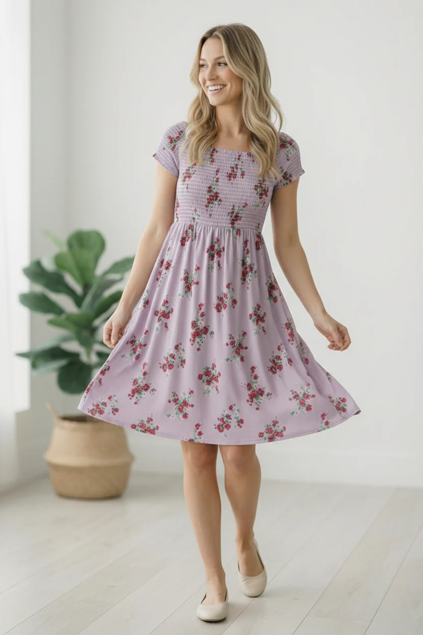My Favorite Chapter Lilac Floral Dress - Image 2