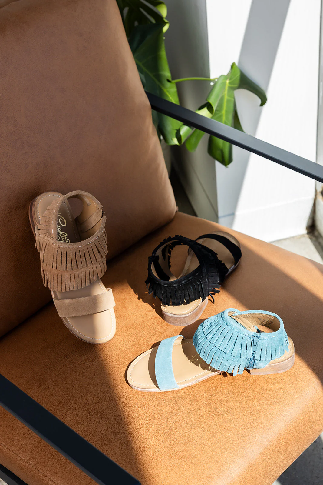 Fringe Star Sandal in Tan - Image 3