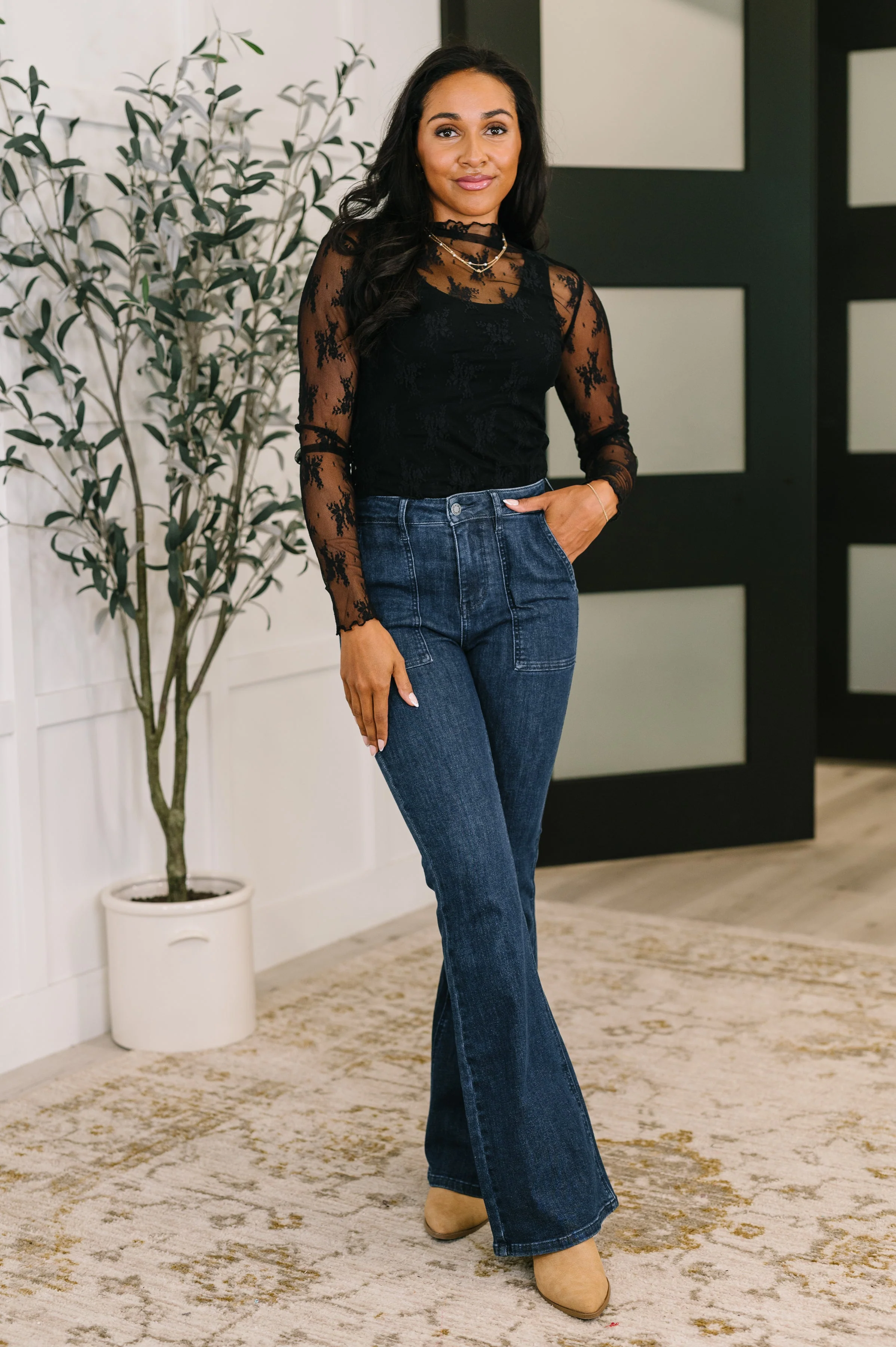 Next Level Patterned Layering Top in Black - Image 4