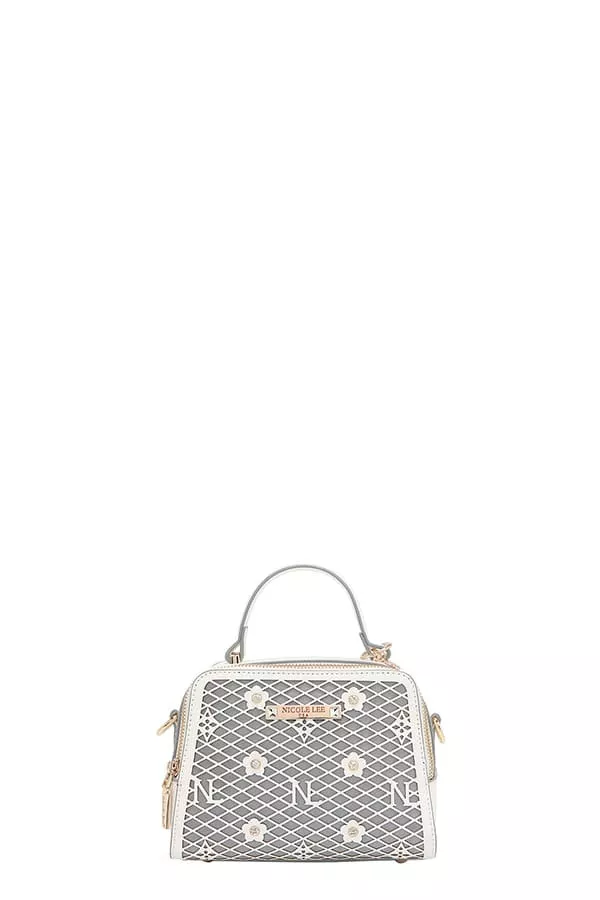 Nicole Lee USA Vegan Geometric Pattern Structured Handbag - Image 13