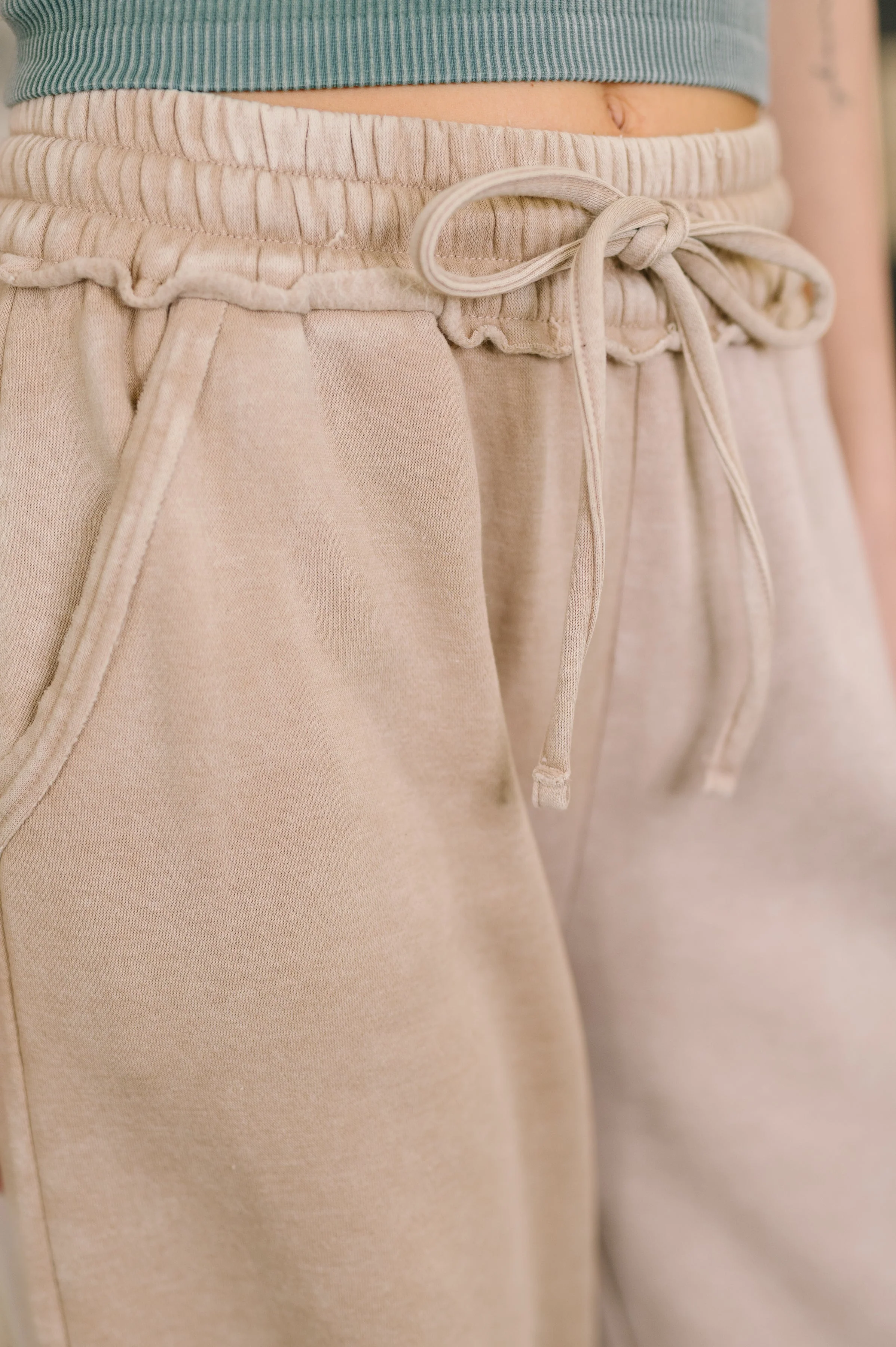 Nights Like This High Waist Palazzo Sweats in Ash Mocha - Image 2