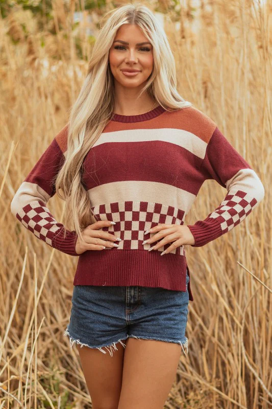Noelle Checkered Knitted Sweater - Image 11