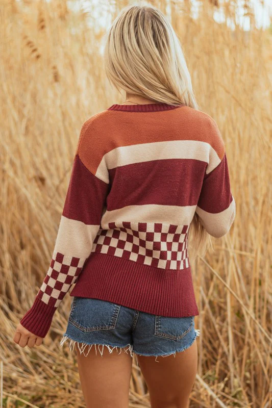 Noelle Checkered Knitted Sweater - Image 5
