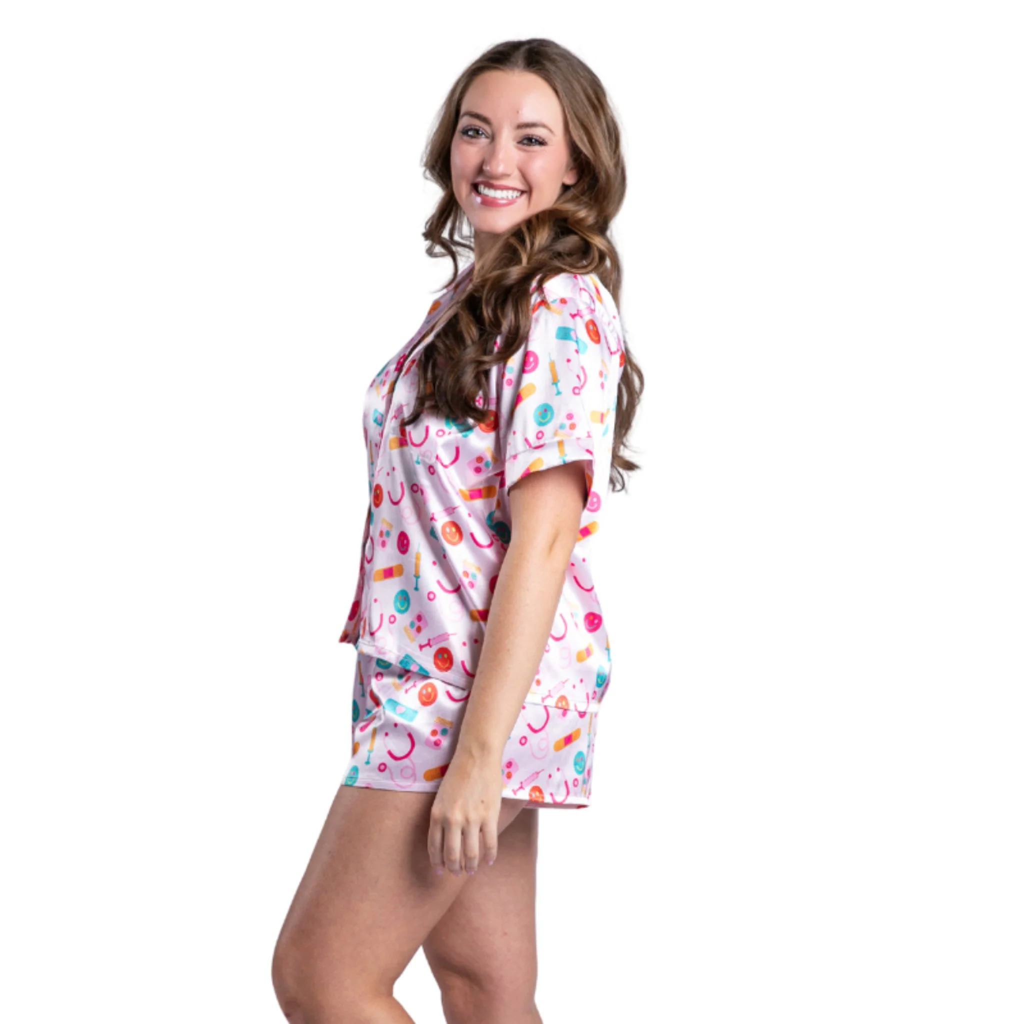 Not All Heroes Wear Capes Satin Pajama Short Set - Image 4