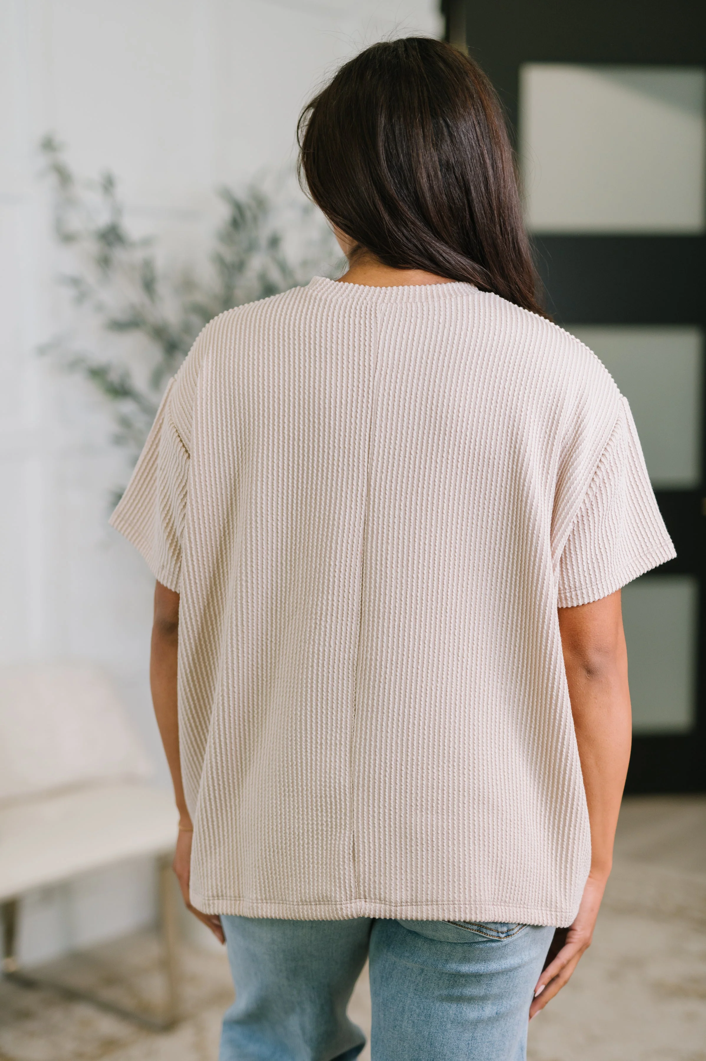 Not That complicated Textured Boxy Tee in Ash Mocha - Image 5