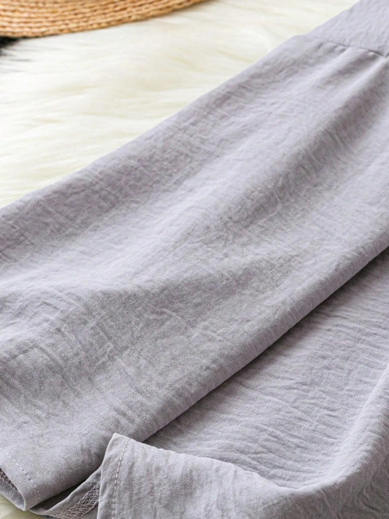 Notched Long Sleeve Casual Blouse - Image 7