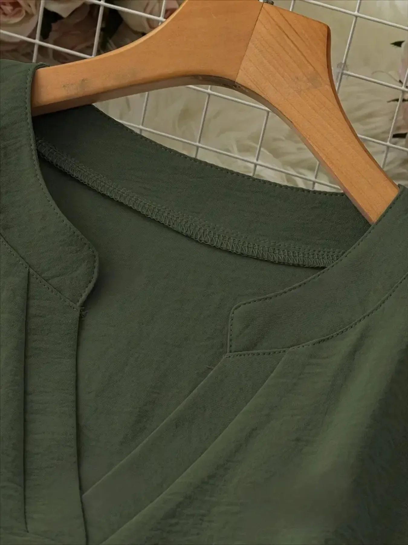 Notched Long Sleeve Casual Blouse - Image 9