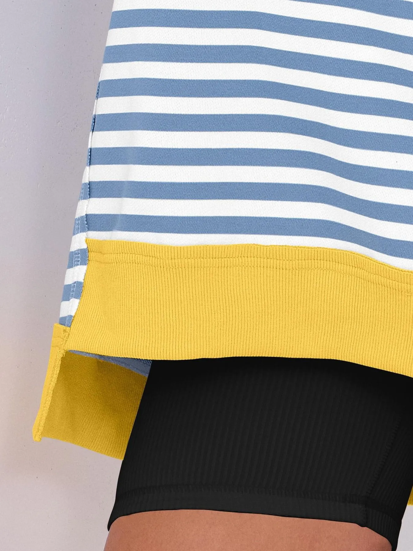 Notched Long Sleeve Oversized Sweatshirt - Image 5