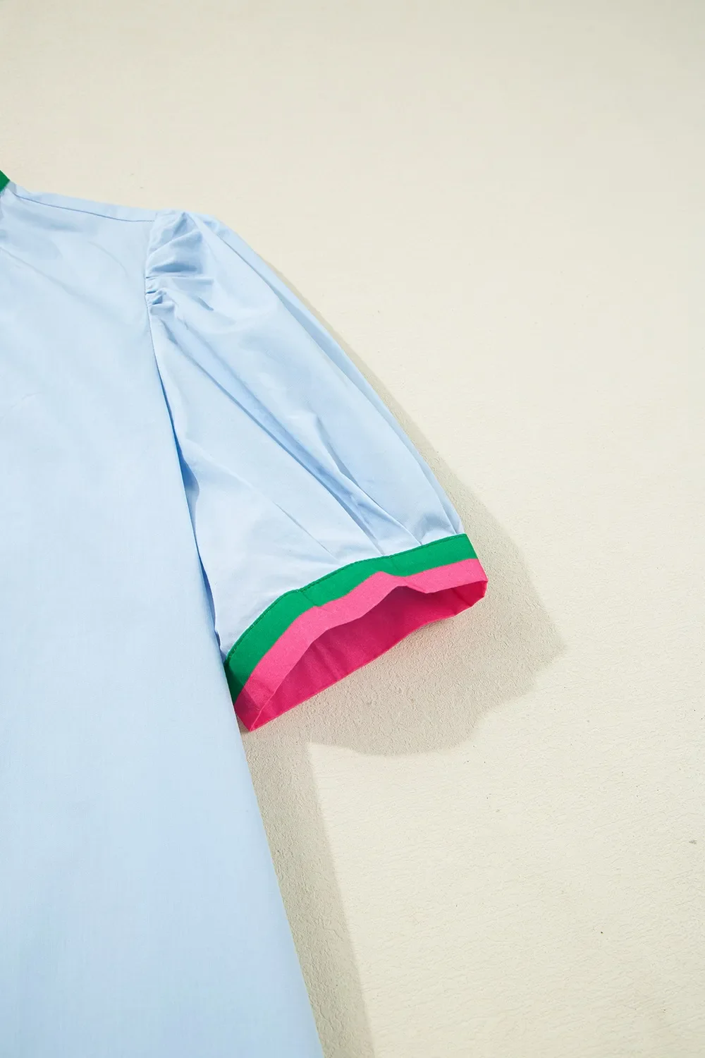 Notched Puff Sleeve Swing Dress - Image 8
