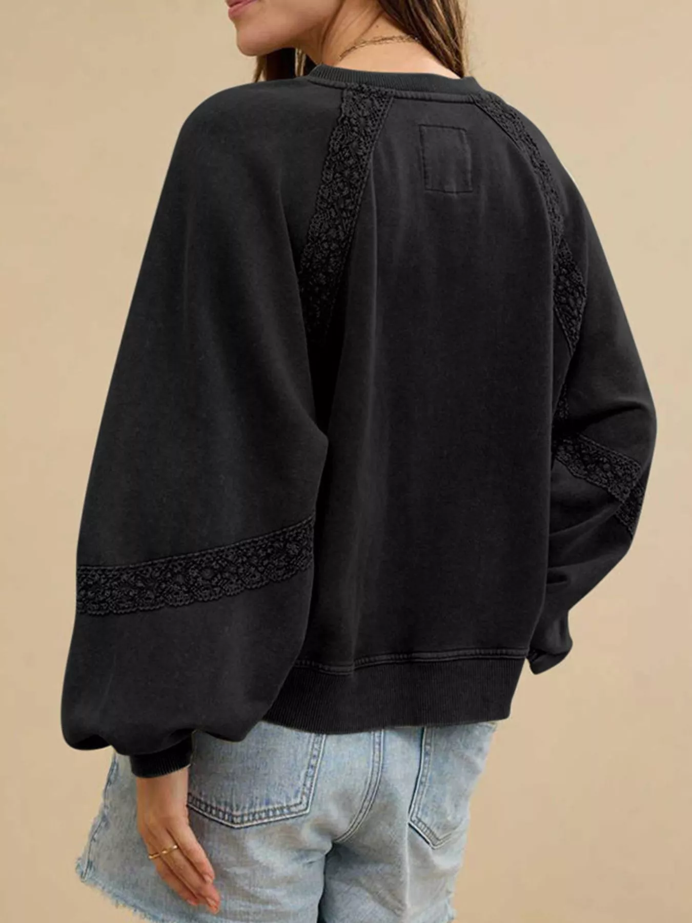Notched Raglan Sleeve Sweatshirt - Image 17
