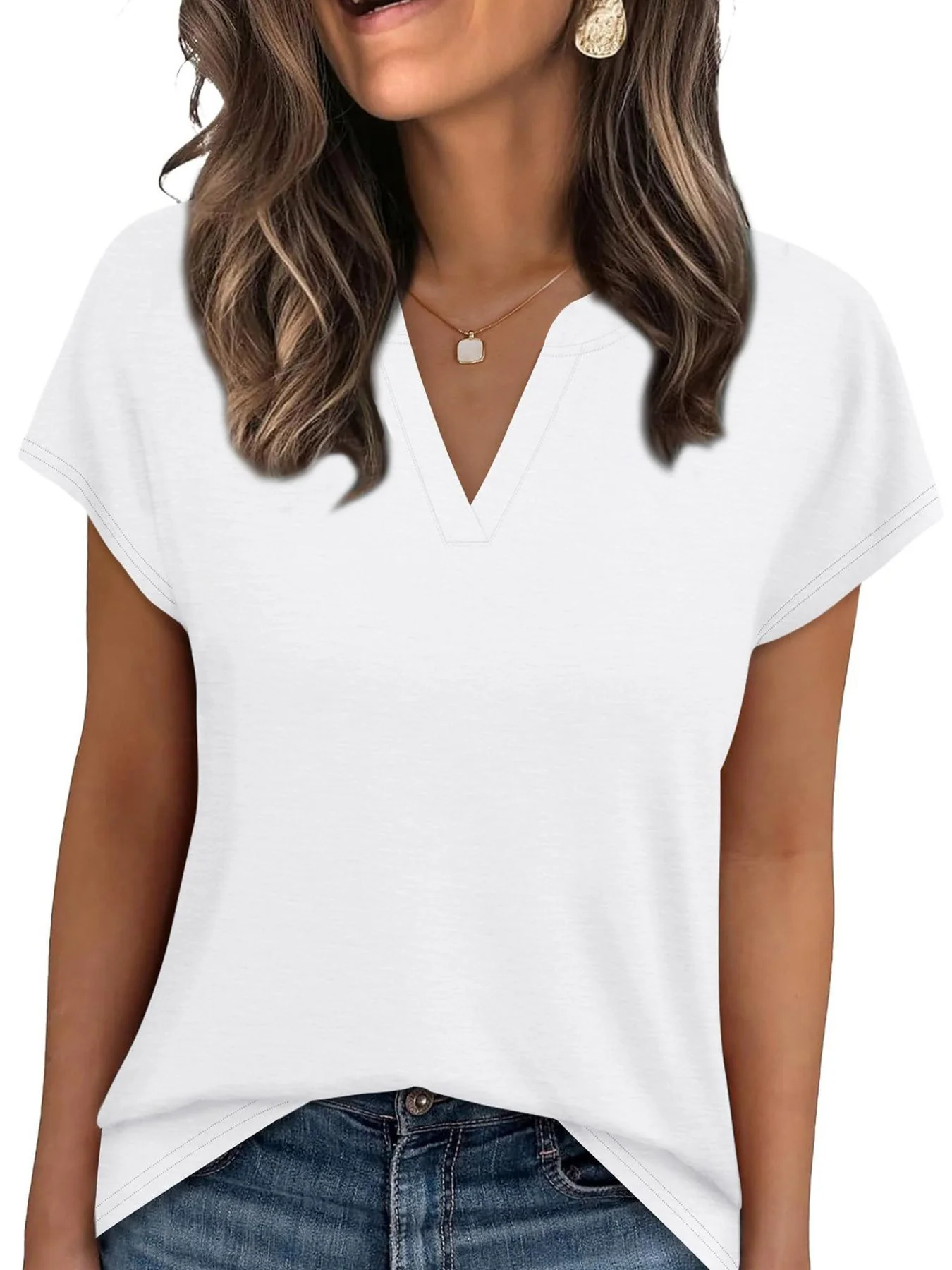 Notched Short Sleeve T-Shirt - Image 14