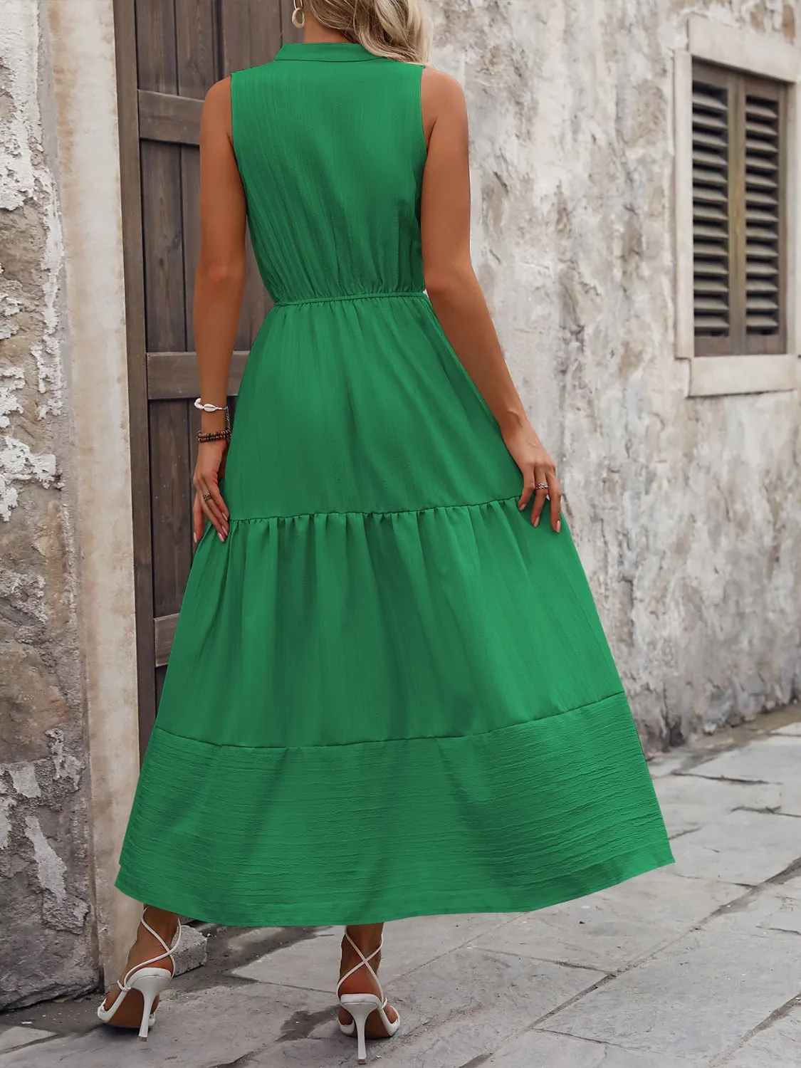 Notched Sleeveless Maxi Tank Dress - Image 12